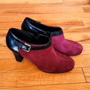 Excellent condition heeled ankle, mixed fabric